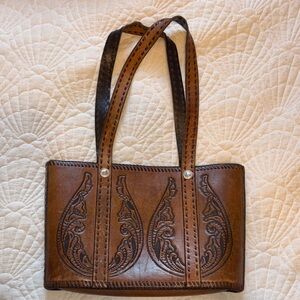 Hand tooled Leather Western Bag
